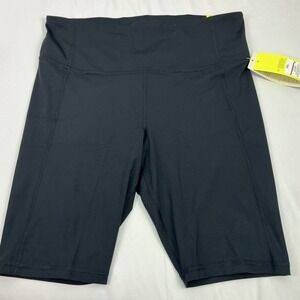 All in Motion XXL Black High Rise Contour Power Waist 10.5" Bike Shorts UPF 50